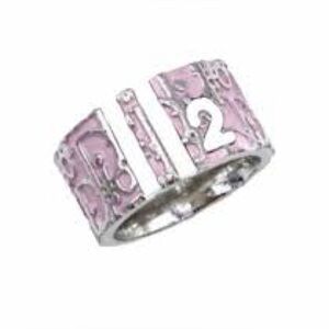 VINTAGE DIOR Pink Trotter Monogram Ring - Size 6